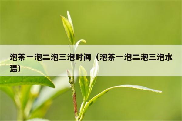 泡茶一泡二泡三泡时间（泡茶一泡二泡三泡水温）