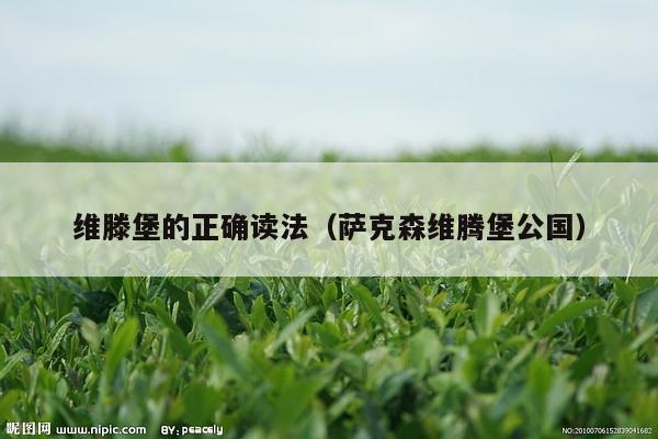 维滕堡的正确读法（萨克森维腾堡公国）