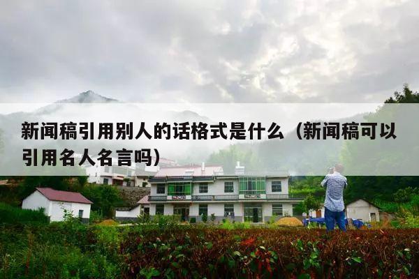 新闻稿引用别人的话格式是什么（新闻稿可以引用名人名言吗）