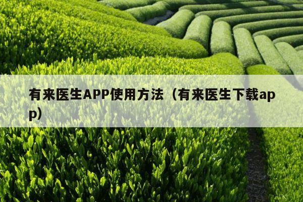 有来医生APP使用方法（有来医生下载app）