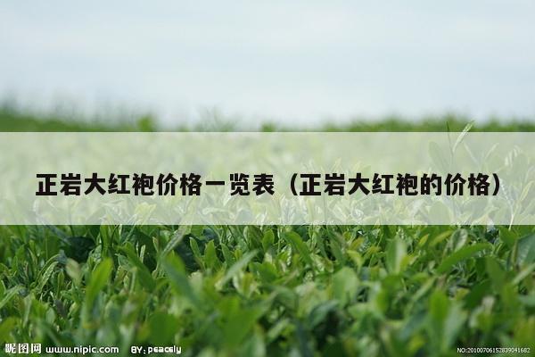 正岩大红袍价格一览表（正岩大红袍的价格）