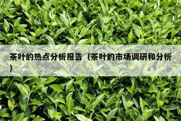 茶叶的热点分析报告（茶叶的市场调研和分析）