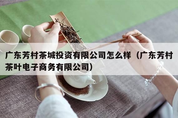 广东芳村茶城投资有限公司怎么样（广东芳村茶叶电子商务有限公司）