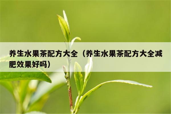 养生水果茶配方大全（养生水果茶配方大全减肥效果好吗）