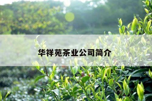 华祥苑茶业公司简介 