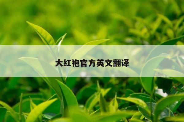 大红袍官方英文翻译