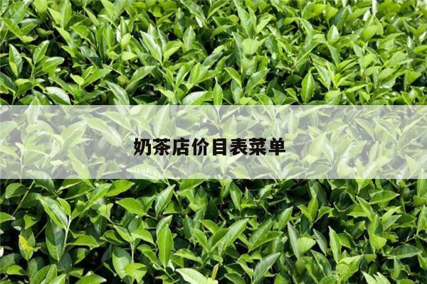 奶茶店价目表菜单 