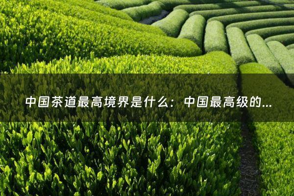 中国茶道最高境界是什么：中国最高级的茶(中国最好的顶级茶是什么茶？0)